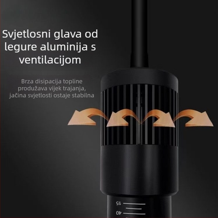 LED Zoom svjetlo za akvarij s prilagodljivim fokusom – aluminijska legura, 12W, 600 g
