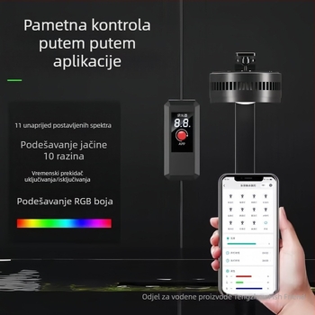 LED downlight za akvarij, puni spektar, vodootporan, od aluminijske legure, upravlja se putem aplikacije, 100W