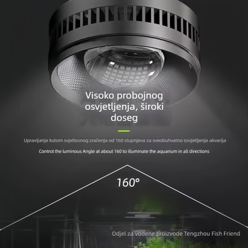 LED downlight za akvarij, puni spektar, vodootporan, od aluminijske legure, upravlja se putem aplikacije, 100W