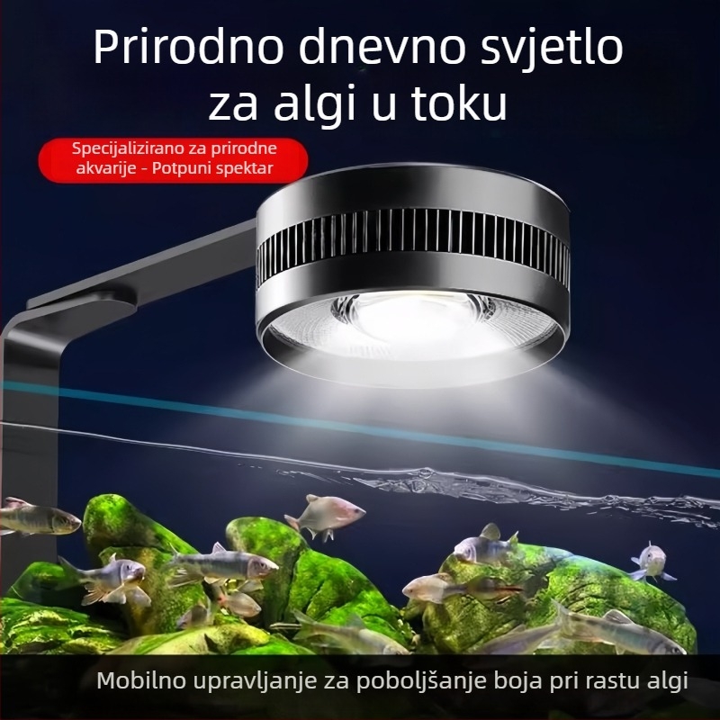 LED downlight za akvarij, puni spektar, vodootporan, od aluminijske legure, upravlja se putem aplikacije, 100W
