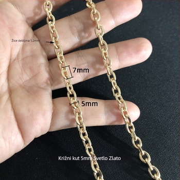 Lanac za odjevne dodatke, željezo, elektroplatirano