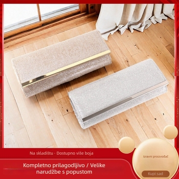 Damska večernja clutch torba s poklopcem, poliester, vodoravni kvadratni oblik, magnetsko zatvaranje, unutarnji pretinci za telefon i ID