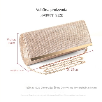 Damska večernja clutch torba s poklopcem, poliester, vodoravni kvadratni oblik, magnetsko zatvaranje, unutarnji pretinci za telefon i ID