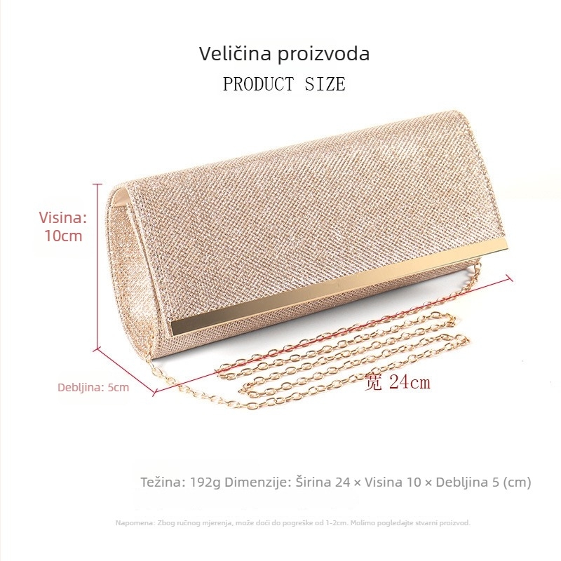 Damska večernja clutch torba s poklopcem, poliester, vodoravni kvadratni oblik, magnetsko zatvaranje, unutarnji pretinci za telefon i ID