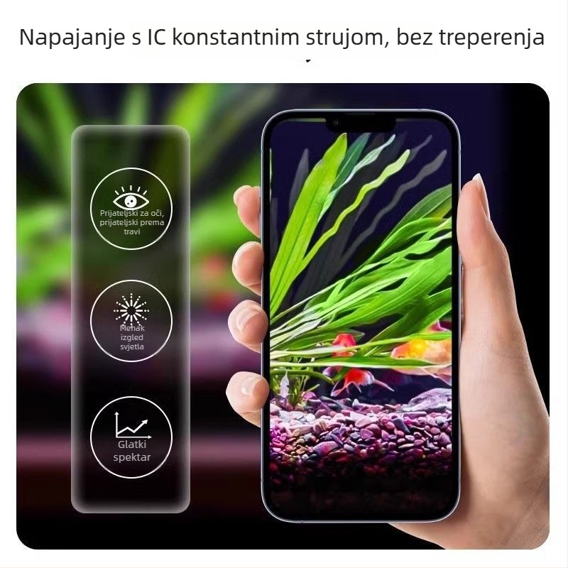 Pametno LED klipsno svjetlo za akvarij s punim spektrom za vodene biljke