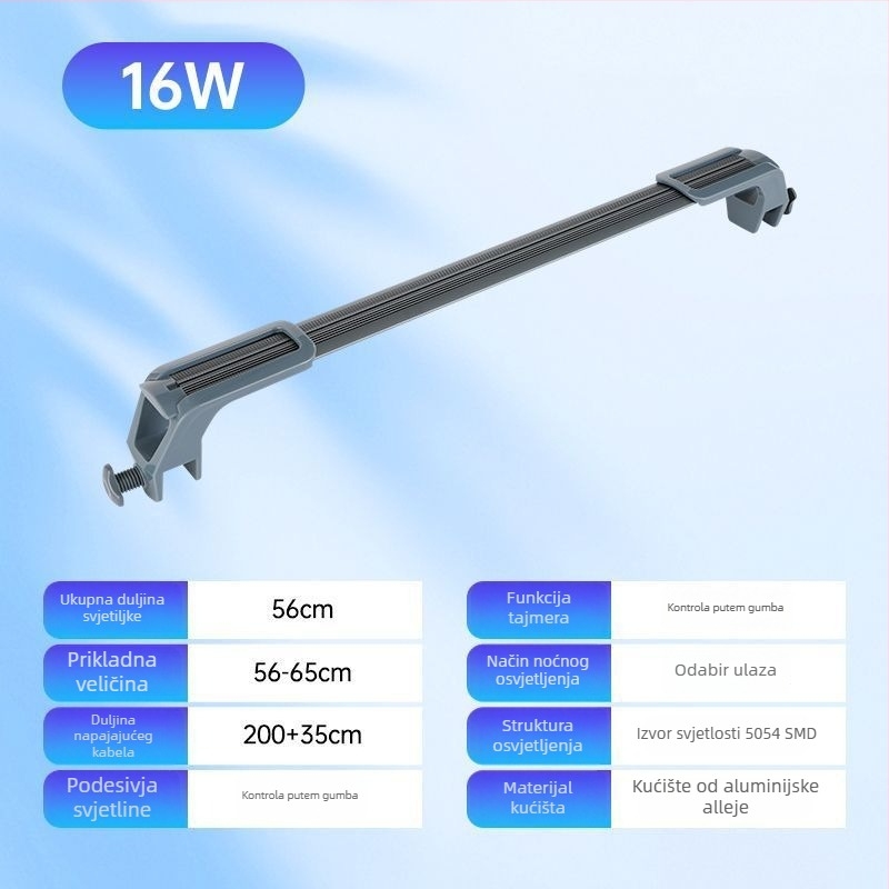 Pametno LED klipsno svjetlo za akvarij s punim spektrom za vodene biljke