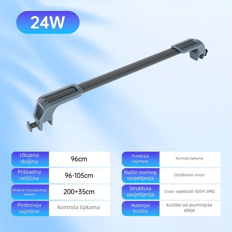 Pametno LED klipsno svjetlo za akvarij s punim spektrom za vodene biljke