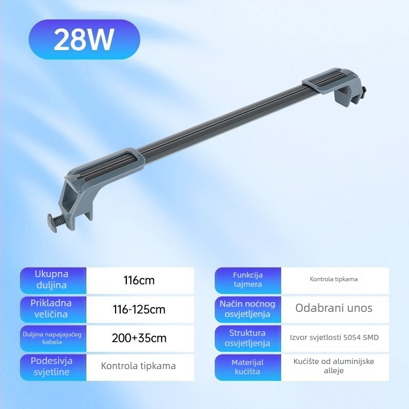 Pametno LED klipsno svjetlo za akvarij s punim spektrom za vodene biljke