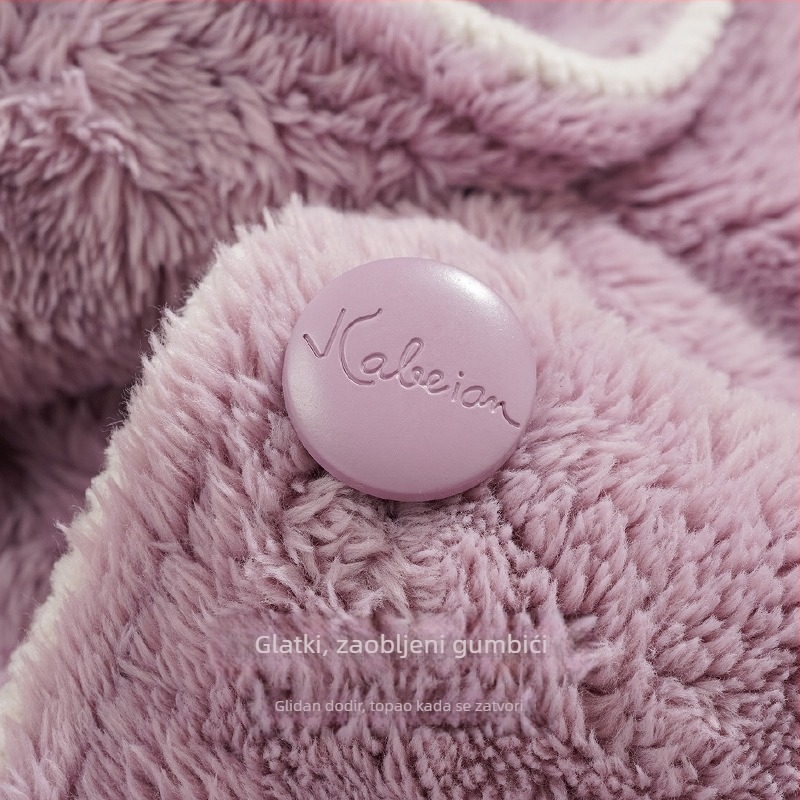 Kostim od coral fleksa, zimski topli komplet od flanel, s podstavom od flisa, ekstra debeli 501-600 g/m², rever ovratnik, dugi rukavi, hlače