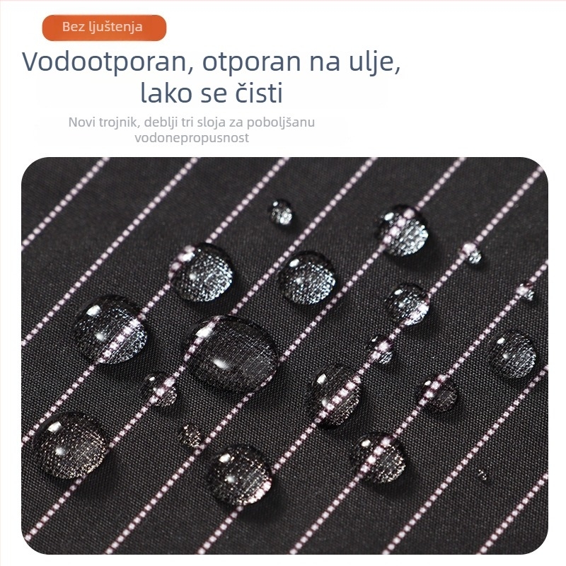 Pregača s rukavima, vodootporna i otporna na ulje; materijal: vodootporna kompozitna tkanina; uzorak: prugasti/mrežasti