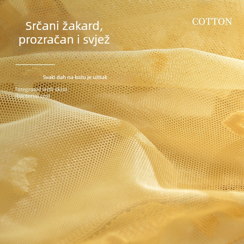 Ženske čipkaste prozračne gaćice sa srednjim strukom, jacquard najlonska tkanina, podstava kroja od mulberry svile (30–50%), za trudnice