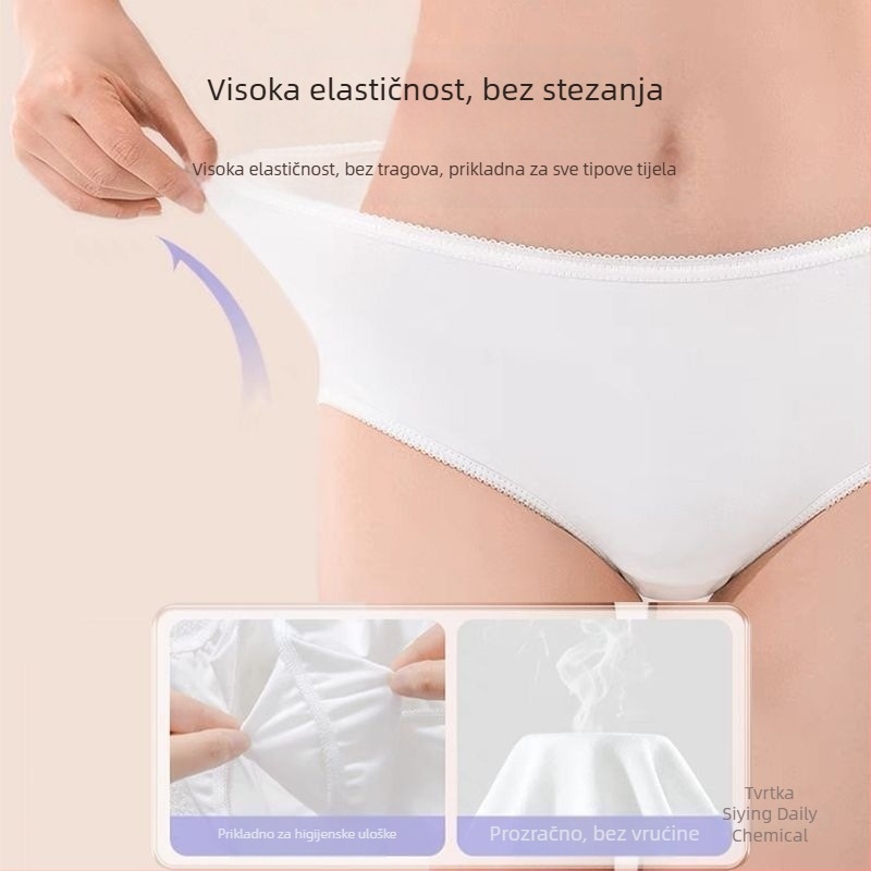 Jednokratne zenske donje rublje za putovanje, sterilne, bez pranja, s srednjim strukom, pamucne gaćice, za postpartum i mjesečnicu