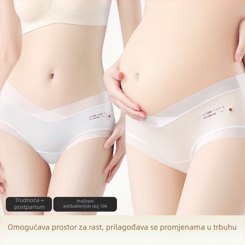 Ice Silk trudničko donje rublje, niskog struka, prozračno, najlon tkanina, pamukasta podstava u preponi