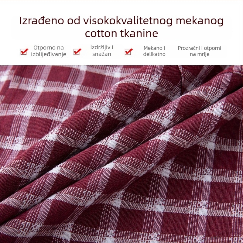 Pregača s dugim rukavima, od poliestersko-bavlinog materijala, za kuhinju, zaštita od prljavštine, moderan stil