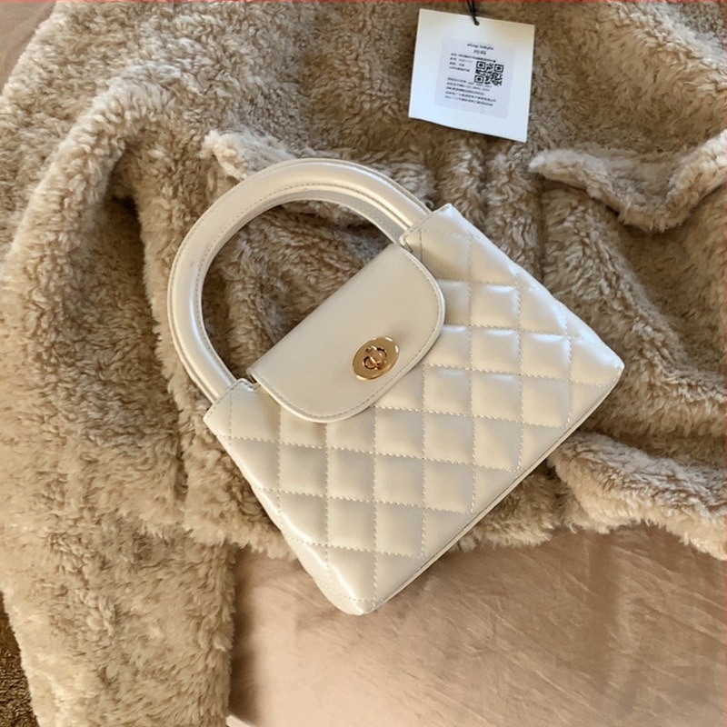 Rock Decca PU ženska torba s kapicom i dijamantnim uzorkom, kvadratnog oblika, poliester podstava