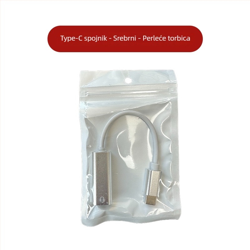 Type-C USB na 3,5 mm digitalni audio adapter s aluminijskim kućištem za pametne telefone i računala (Model HFR023)