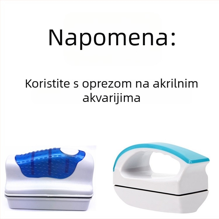 Akvarijska magnetska čistilna četka — dvostrani čistač stakla, s usisom, model AQ01