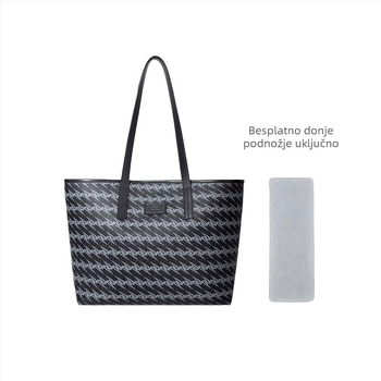 PVC tote torba s mikrovlaknom podstavom, magnetska kopča, odjeljak za dokumente, 3D vanjska konstrukcija