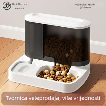 Sve-u-jednom hranilica za mačke i posuda za vodu - PB037, PP+PET, 750 g