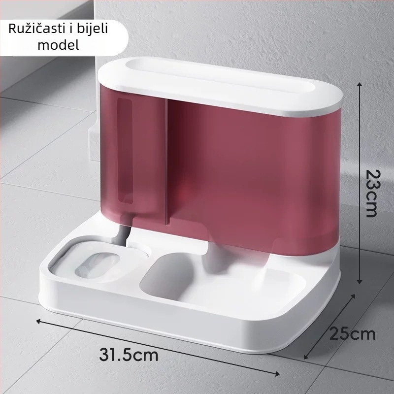 Sve-u-jednom hranilica za mačke i posuda za vodu - PB037, PP+PET, 750 g