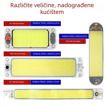 LED unutrašnje svjetlo kabine za automobil/truck, aluminijsko kućište, napon 12-80 V, struja 0,5 A, model: unutarnje svjetlo kabine s poklopcem