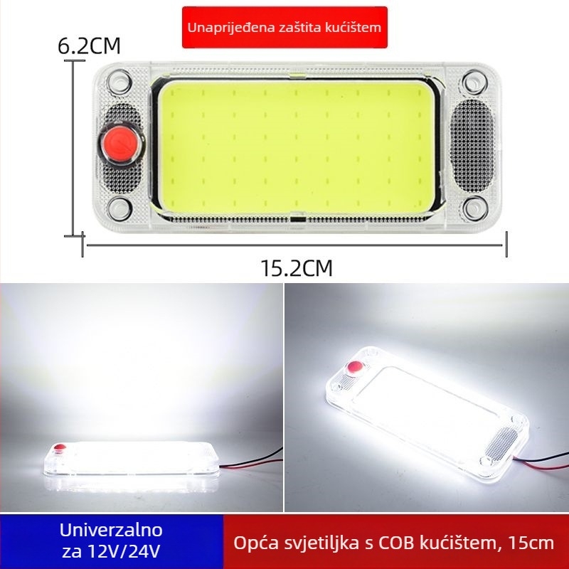 LED unutrašnje svjetlo kabine za automobil/truck, aluminijsko kućište, napon 12-80 V, struja 0,5 A, model: unutarnje svjetlo kabine s poklopcem