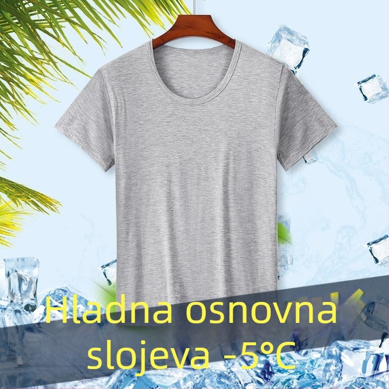 Muška modal majica s kružnim izrezom i kratkim rukavima — minimalistički stil, 161-180 g/m², sve-sezonska upotreba