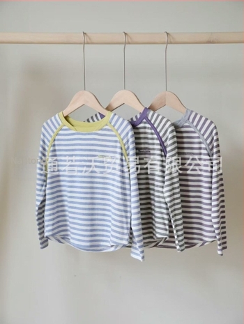 Dječje majice s dugim rukavima i prugama, Tencel smjesa, mekana obrada, za djecu 3–8 godina, jesen, unisex
