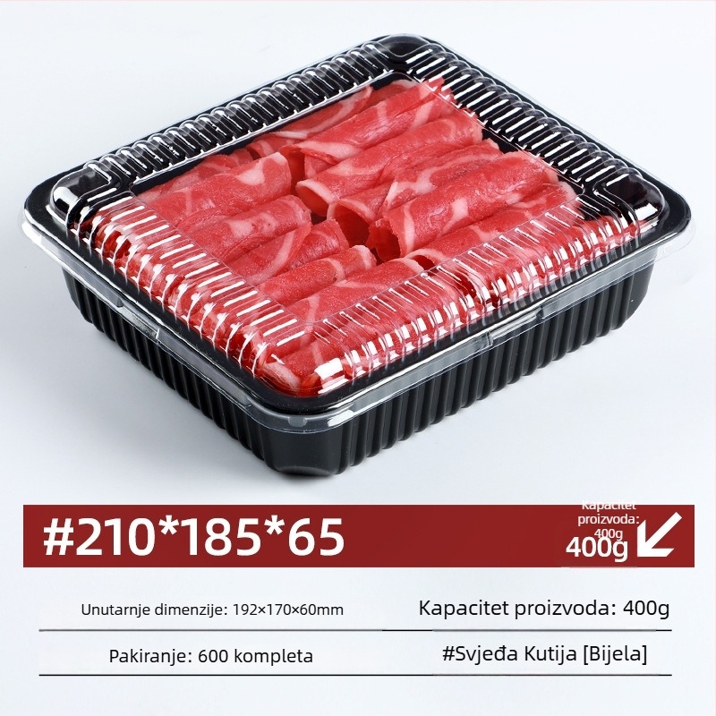 Jednokratna kutija za zamrznuto meso s poklopcem – PET, debljina stijenke 0,1 mm, model Meat Box, brend Box Horse