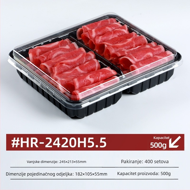 Jednokratna kutija za zamrznuto meso s poklopcem – PET, debljina stijenke 0,1 mm, model Meat Box, brend Box Horse