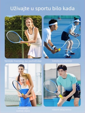 Tenis trener za solo vježbanje s linijskim odskokom - set teniskih reketa Wu xingbin, okvir od aluminijske legure, najlonske strune, za početnike