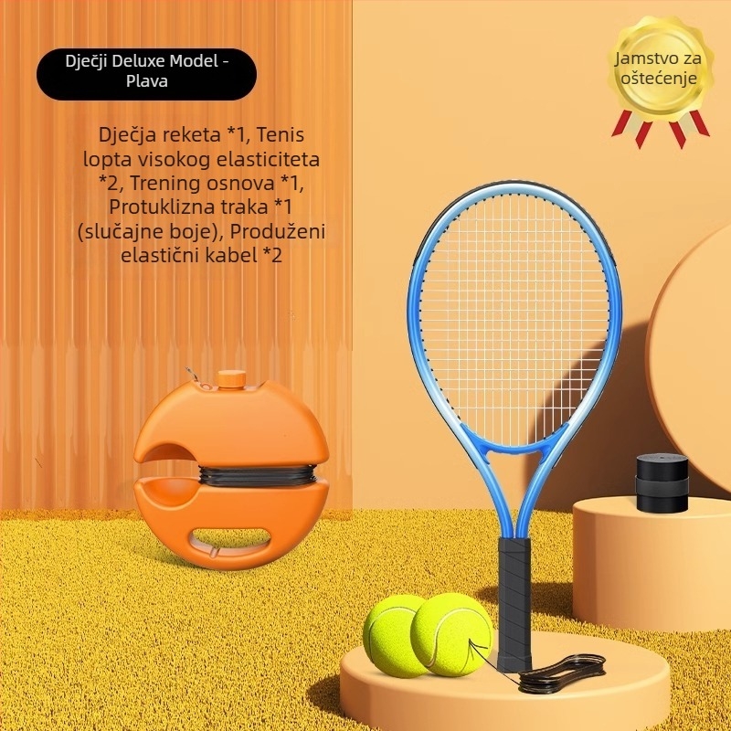 Tenis trener za solo vježbanje s linijskim odskokom - set teniskih reketa Wu xingbin, okvir od aluminijske legure, najlonske strune, za početnike