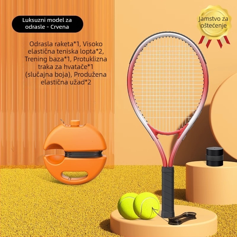 Tenis trener za solo vježbanje s linijskim odskokom - set teniskih reketa Wu xingbin, okvir od aluminijske legure, najlonske strune, za početnike