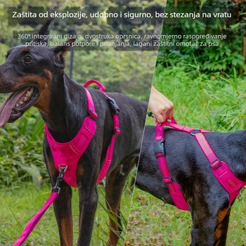 Pasji prsni pojas, vest stil, I oblik, najlon, svijetleći