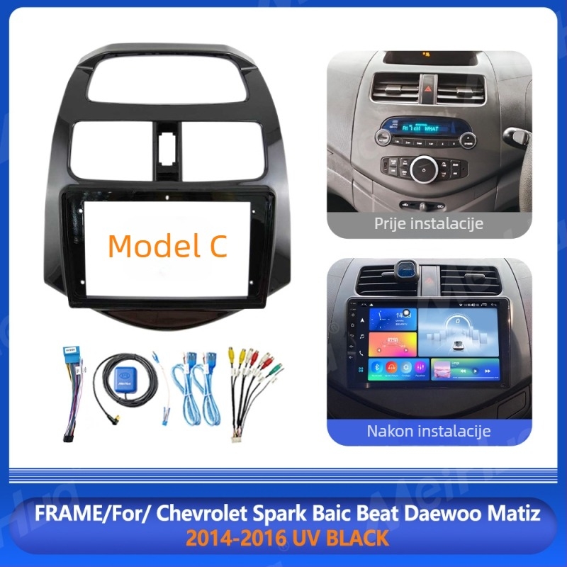 Meihua Android navigacijski okvir za Chevrolet Spark Beat / Daewoo Matiz (2010-2020) ABS