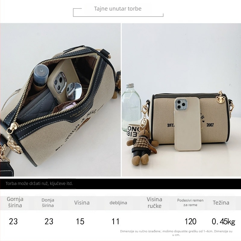 North Bag jastučasta crossbody torba – gradski minimalistički stil, torba na rame sa zipom