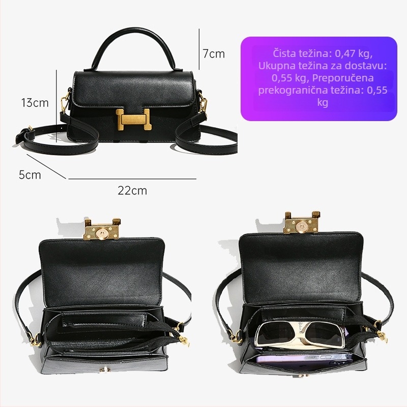 JOAN JI PU ženska crossbody torba, horizontalnog kvadratnog oblika, zatvaranje kapicom na vrhu, poliester podstava, skriveni džep s zatvaračem, džep za telefon i ID karticu