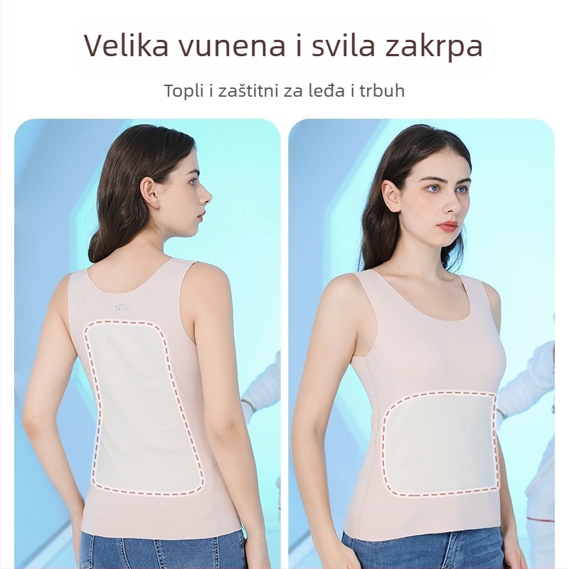 Ženska termalna vest s temperaturno mijenjajućim naljepnicama, dvostruki sloj, flis podstava od poliestera