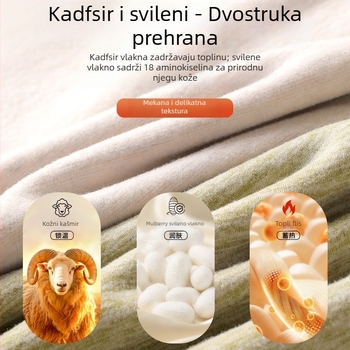 Ženski kašmirski termoski prsluk - okrugli vrat, bezšivni dizajn, jednovrstna tkanina, gustoća tkanja 251–300 g/m², može se nositi kao bazni sloj ili vanjski sloj