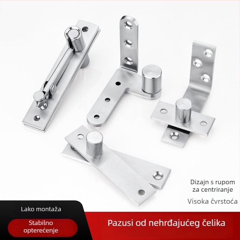 Šarka od nehrđajućeg čelika za drvena vrata – debeli, gornja i donja pozicija, Nebesko-Zemlja osa, skriveni šarki. Model: Debela Nebesko-Zemlja os; Tip: Običan debeli šaraf; Materijal: Nehrđajući čelik; Marka: Letaijia