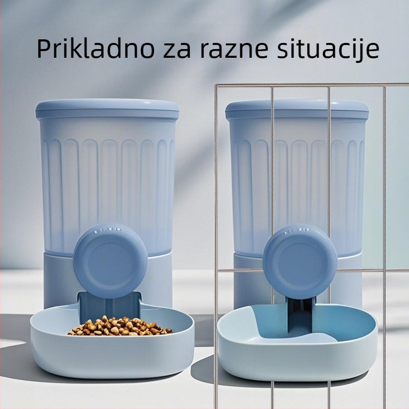 Posuda za kućne ljubimce s automatskim dispenserom vode i hranom, viseći dvostruki dizajn, PP materijal