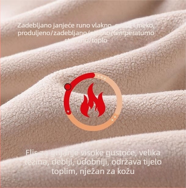 Muška termalna vesta, baršunasti premaz, ekstra debeli poliester 401–500 g/m², okrugli ovratnik, pulover stil