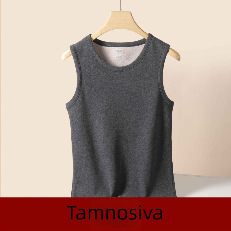 Muška termalna vesta, baršunasti premaz, ekstra debeli poliester 401–500 g/m², okrugli ovratnik, pulover stil