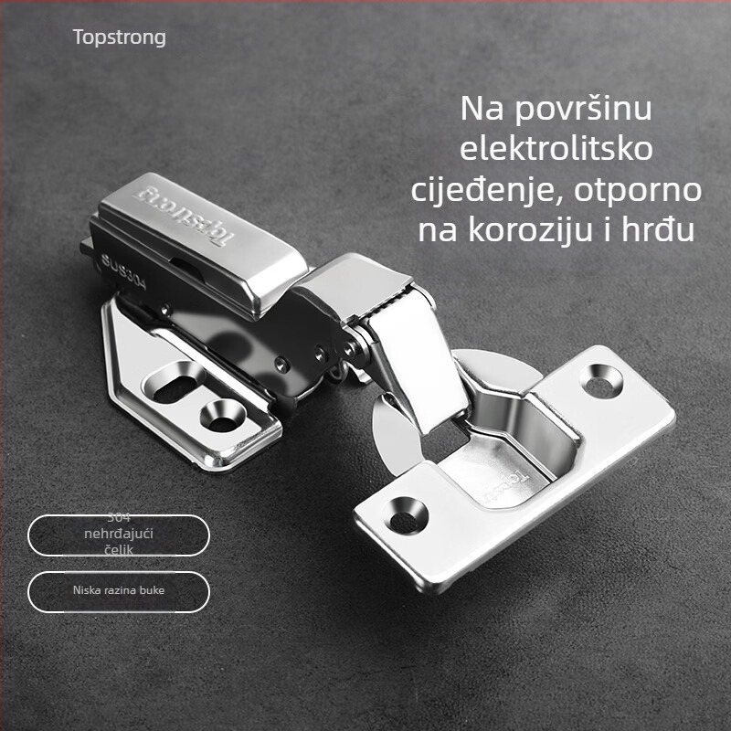 Top Solid TOPSTRONG šarka za ormariće – nehrđajući čelik s amortizerom, modeli 707/717, za različita vrata ormarića, moderni jednostavni stil