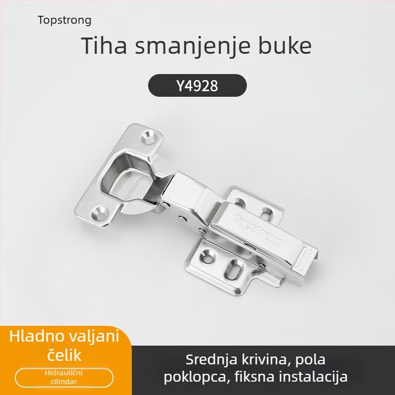 Top Solid TOPSTRONG šarka za ormariće – nehrđajući čelik s amortizerom, modeli 707/717, za različita vrata ormarića, moderni jednostavni stil