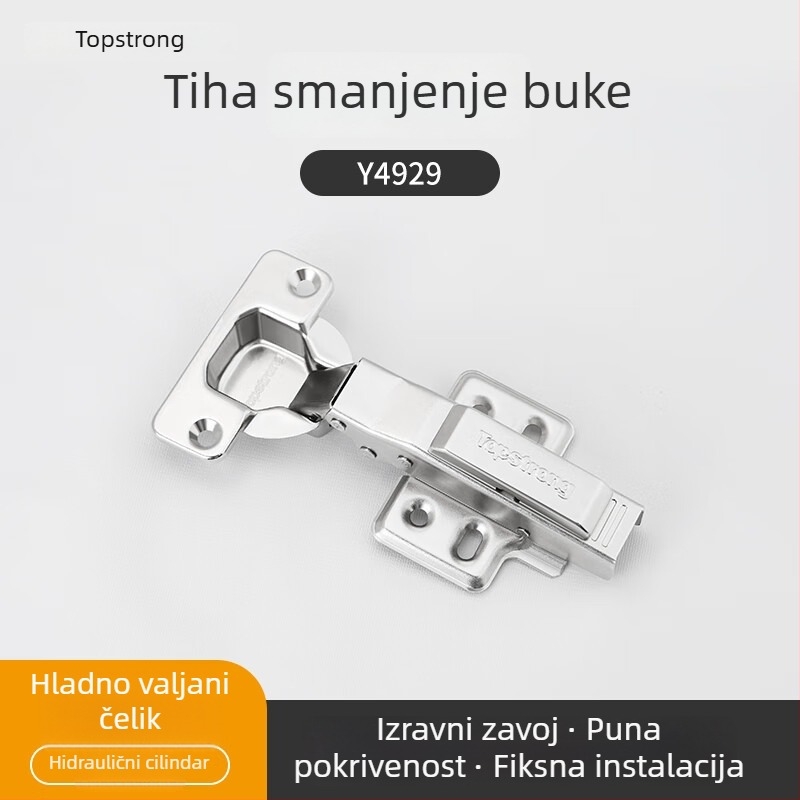 Top Solid TOPSTRONG šarka za ormariće – nehrđajući čelik s amortizerom, modeli 707/717, za različita vrata ormarića, moderni jednostavni stil