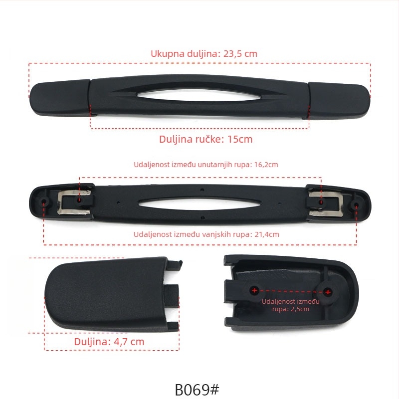 Dodatak za ručicu kofera — plastičan, otporan na habanje, lagan