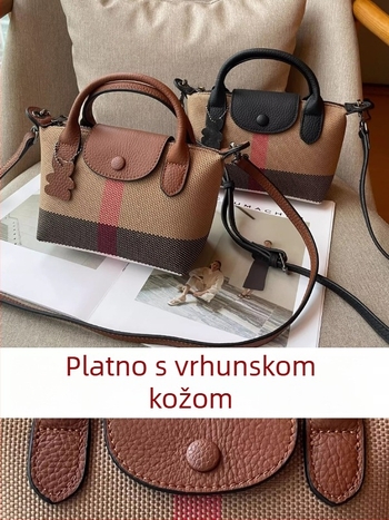 Muqu ženska torbica od platna crossbody – horizontalni kvadratni oblik, zatvaranje poklopcem, unutarnja džep za telefon, s unutarnjim slojem