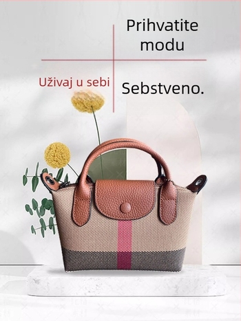 Muqu ženska torbica od platna crossbody – horizontalni kvadratni oblik, zatvaranje poklopcem, unutarnja džep za telefon, s unutarnjim slojem
