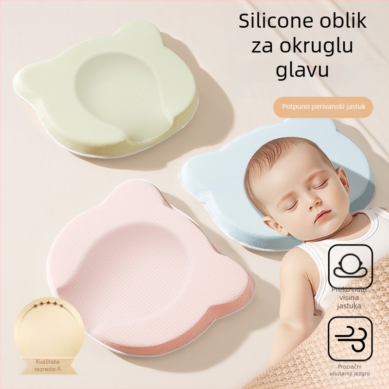 Novorođenačka jastučnica za oblikovanje glave – korekcija oblika glave, prevencija plosne glave, 0-6 mjeseci, pamuk
